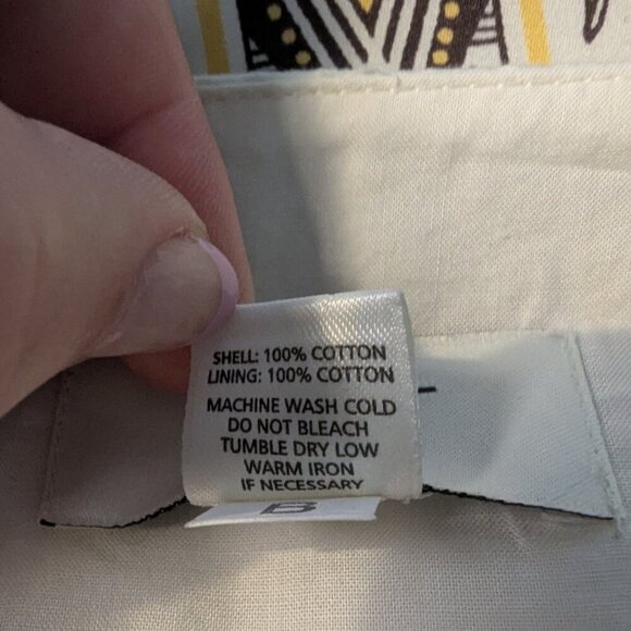 Ann Taylor Loft Sundress, 100% Cotton, Size 4P, Cream, Brown and Yellow - Picture 2 of 8